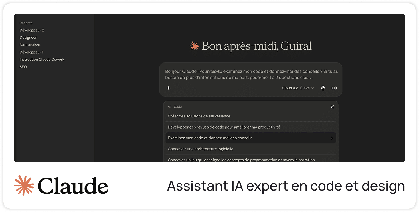 Claude — Assistant IA expert en code et design