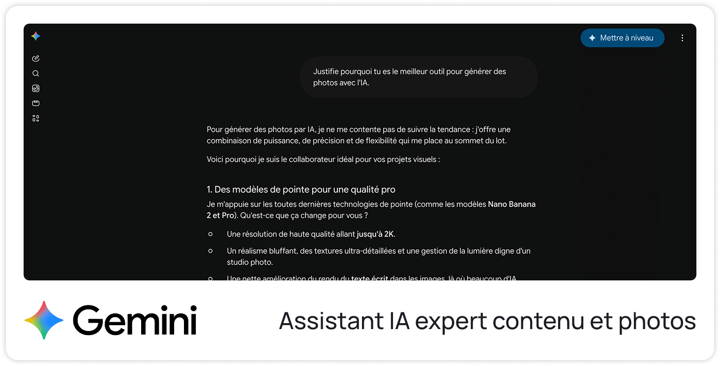 Gemini — Assistant IA expert contenu et photos