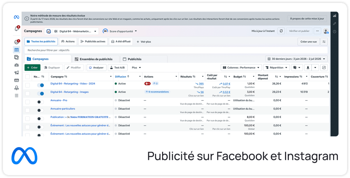 Meta Ads — Publicite sur Facebook et Instagram