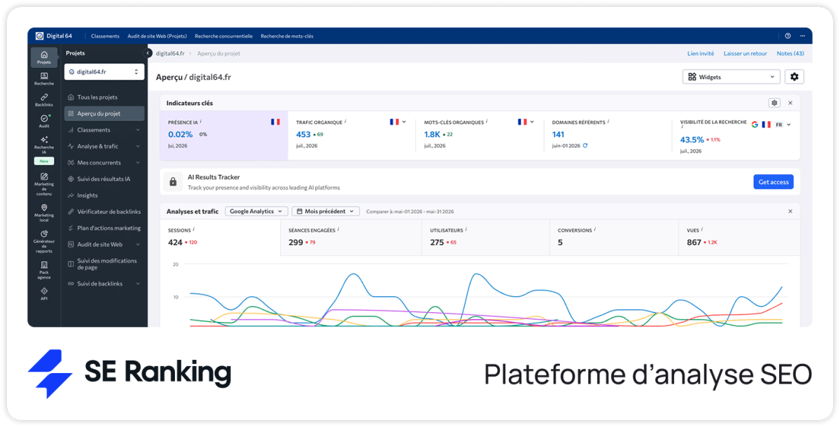 SE Ranking — Plateforme d'analyse SEO