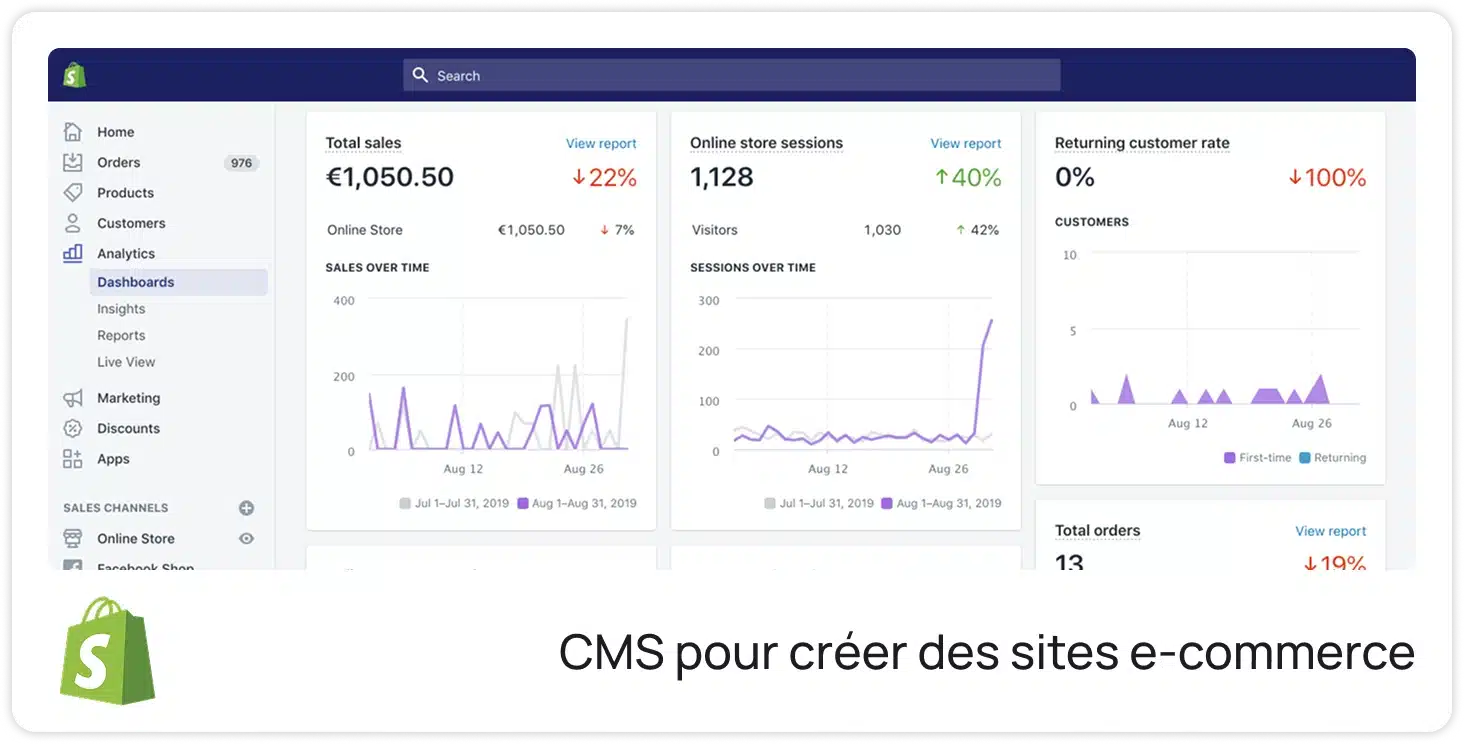 Shopify — CMS pour creer des sites e-commerce